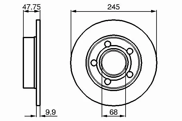 BOSCH Tarcze tył AUDI A4 B5 QUATTRO VW PASSAT B5 