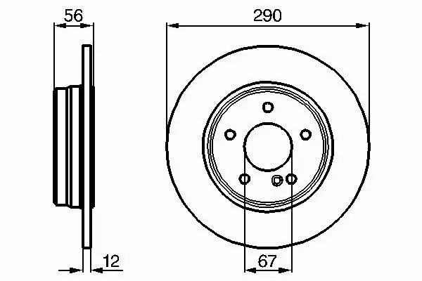 BOSCH Tarcze tył MERCEDES KLASA E S210 KOMBI 290MM 