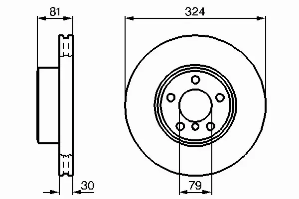 BOSCH Tarcze przód BMW 7 E65 730 735 324MM 