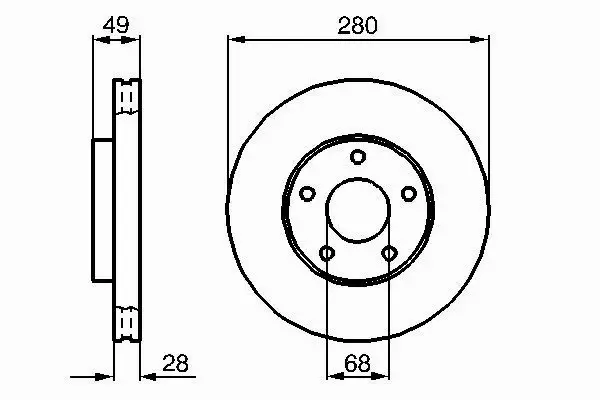 BOSCH TARCZE+KLOCKI PRZÓD NISSAN ALMERA TINO 280MM 