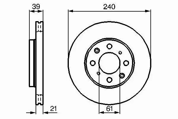 BOSCH TARCZE + KLOCKI PRZÓD HONDA JAZZ II 240MM 