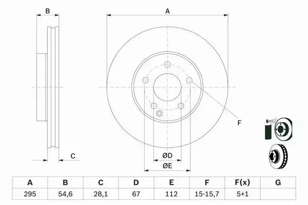 BOSCH TARCZE+KLOCKI PRZÓD MERCEDES E W211 295MM 