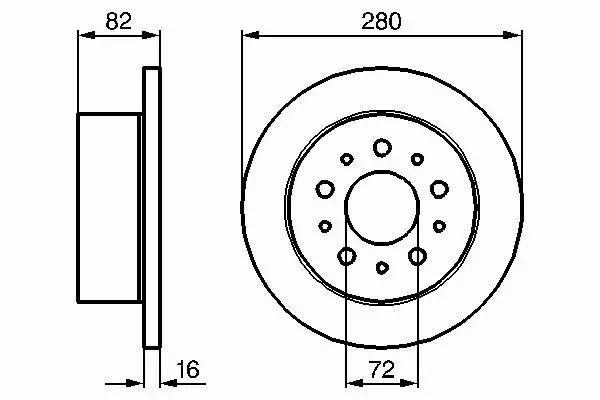 BOSCH Tarcze tył JUMPER BOXER DUCATO 280MM 