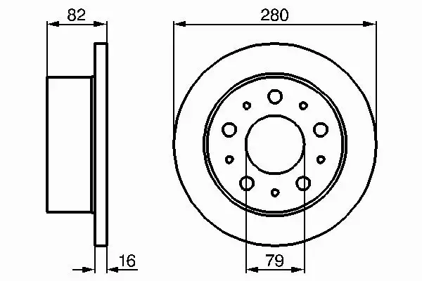 BOSCH Tarcze tył JUMPER BOXER DUCATO 280MM 