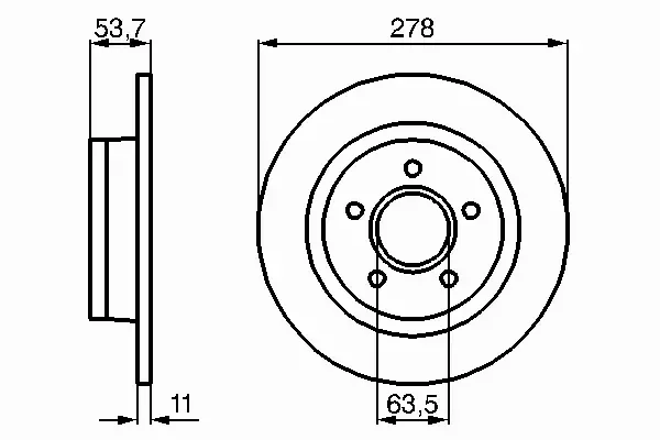 BOSCH TARCZE HAMULCOWE TYŁ 0 986 479 070 