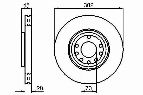 BOSCH TARCZE HAMULCOWE PRZÓD 0 986 479 076 