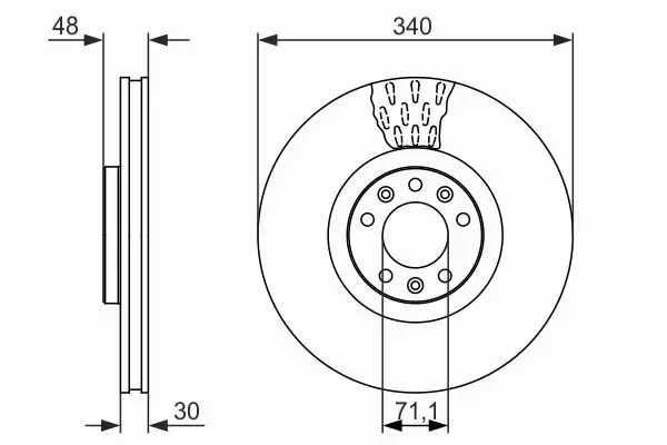 BOSCH TARCZE+KLOCKI PRZÓD CITROEN C5 III C6 340MM 