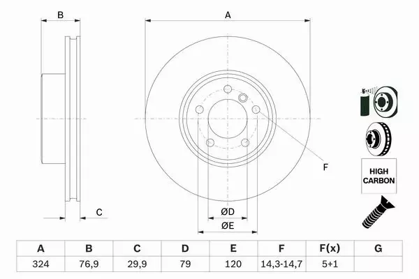 BOSCH TARCZE + KLOCKI BMW 5 E60 E61 6 E63  