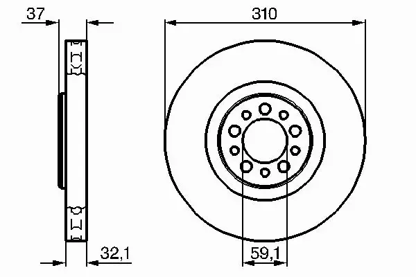 BOSCH TARCZE+KLOCKI PRZÓD+TYŁ CITROEN C8 310MM 