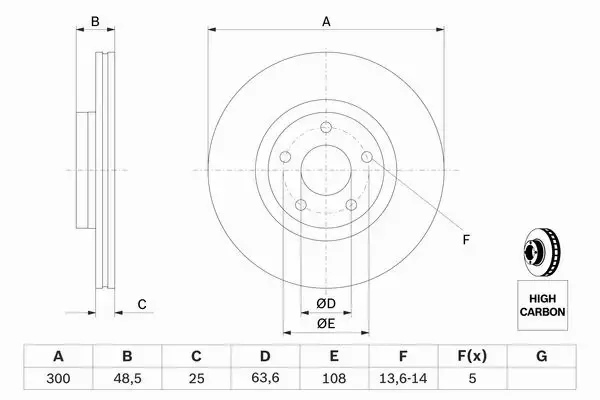 BOSCH TARCZE+KLOCKI PRZÓD FORD C-MAX I II 300MM 