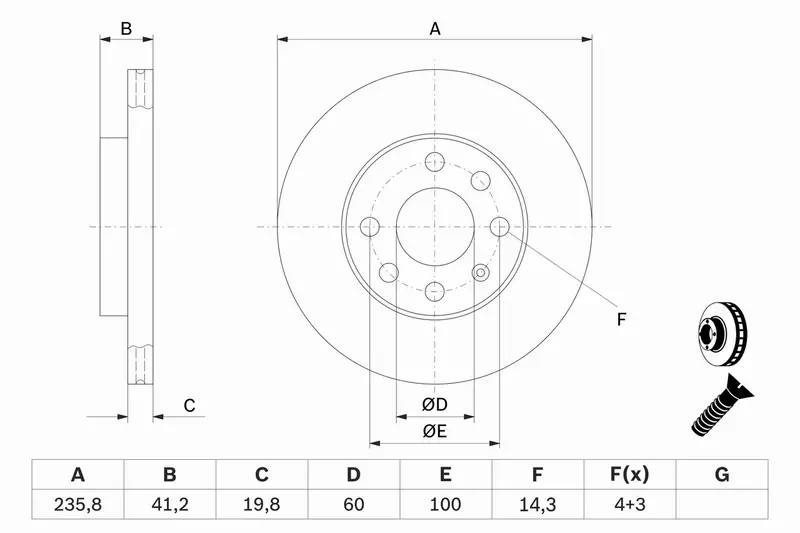 BOSCH TARCZE + KLOCKI OPEL CORSA C PRZÓD 