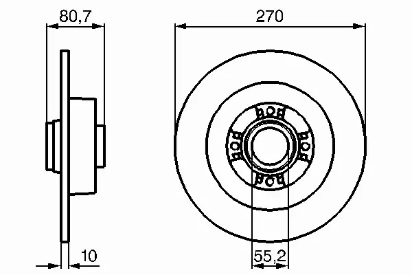 BOSCH TARCZE HAMULCOWE TYŁ 0 986 479 196 