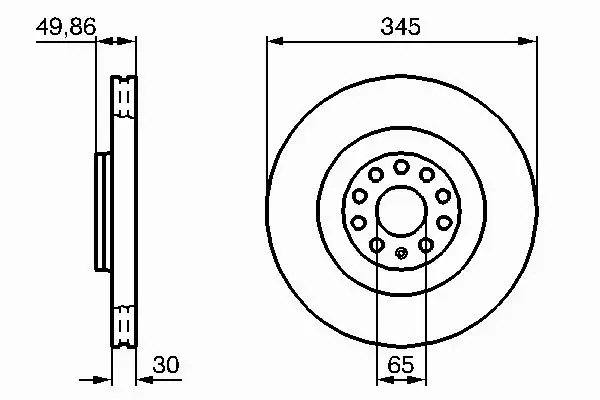 BOSCH TARCZE+KLOCKI PRZÓD AUDI A3 S3 8P 345MM 