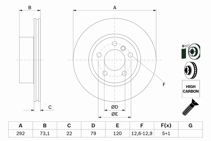 BOSCH TARCZE + KLOCKI PRZÓD BMW 1 E87 E87 E88 PRZE 