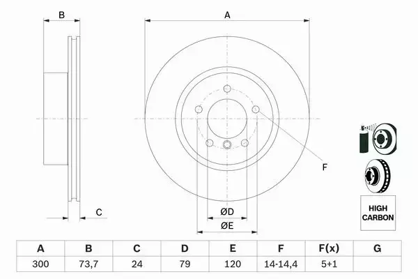 BOSCH TARCZE+KLOCKI PRZÓD BMW 3 E90 E91 300MM 