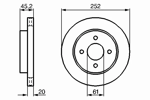 BOSCH TARCZE HAMULCOWE PRZÓD 0 986 479 238 