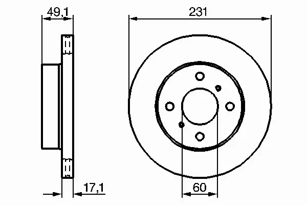 BOSCH TARCZE HAMULCOWE PRZÓD 0 986 479 241 