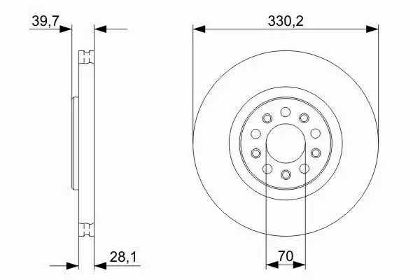 BOSCH TARCZE+KLOCKI PRZÓD ALFA ROMEO 159 330MM 