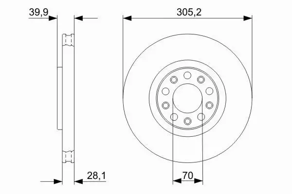 BOSCH TARCZE HAMULCOWE PRZÓD 0 986 479 291 