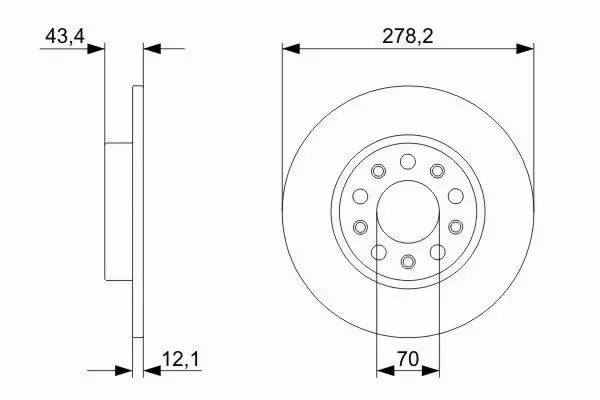 BOSCH TARCZE+KLOCKI TYŁ ALFA ROMEO 159 278MM 