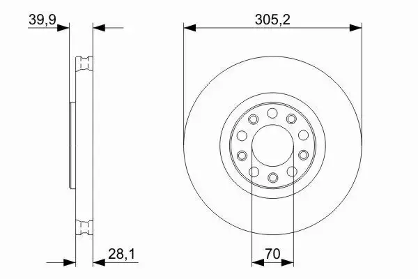 BOSCH TARCZE+KLOCKI PRZÓD ALFA ROMEO BRERA 305MM 