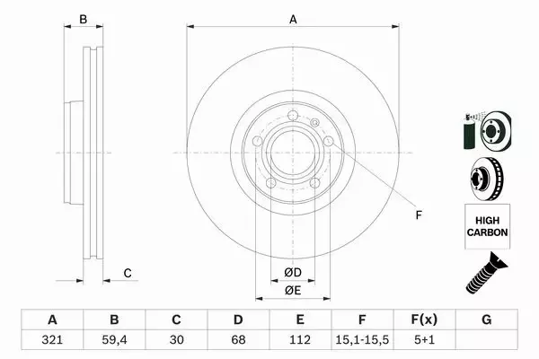 BOSCH TARCZE+KLOCKI PRZÓD AUDI A8 D3 321MM 