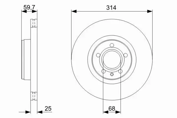 BOSCH TARCZE+KLOCKI PRZÓD AUDI A6 C6 314MM 