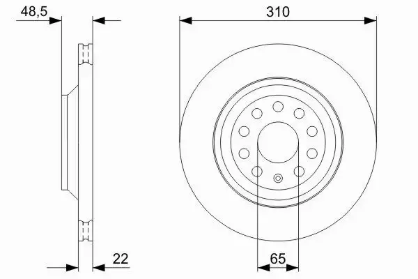 BOSCH TARCZE+KLOCKI TYŁ VW GOLF VI SCIROCCO 310MM 