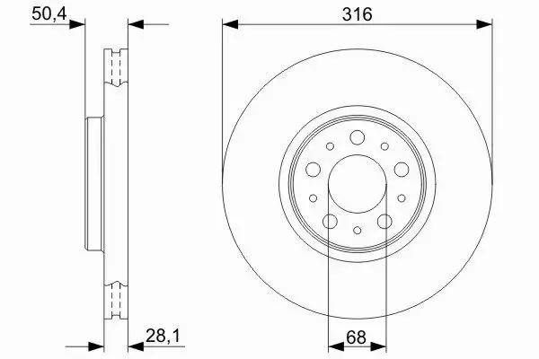 BOSCH TARCZE HAMULCOWE PRZÓD 0 986 479 C85 