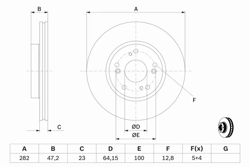 BOSCH TARCZE+KLOCKI PRZÓD HONDA CIVIC VIII UFO 