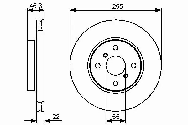 BOSCH Tarcze przód TOYOTA YARIS P9 255MM 