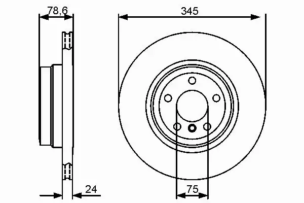 BOSCH TARCZE+KLOCKI TYŁ BMW X5 E70 F15 345MM 