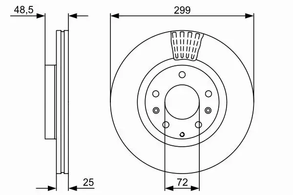 BOSCH TARCZE HAMULCOWE PRZÓD 0 986 479 C74 