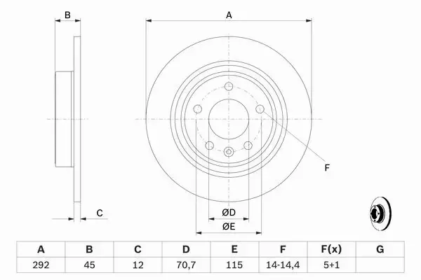 BOSCH TARCZE+KLOCKI TYŁ OPEL CASCADA 292MM 