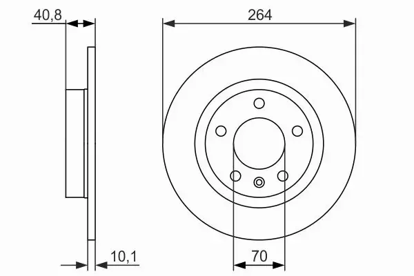 BOSCH TARCZE+KLOCKI TYŁ OPEL CORSA E 264MM 5OTW 