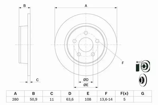 BOSCH TARCZE+KLOCKI PRZÓD+TYŁ FORD C-MAX II 278MM 