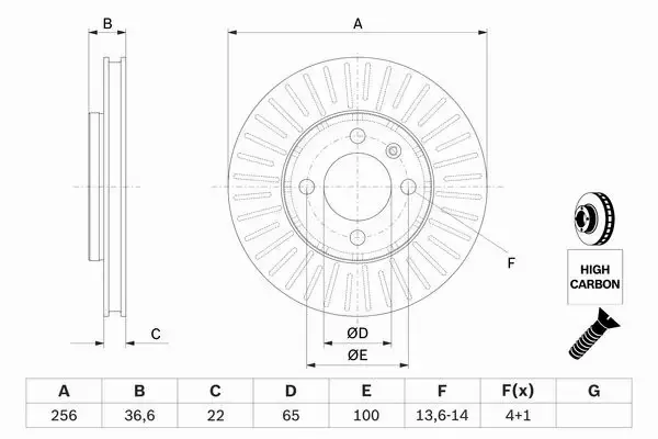 BOSCH TARCZE+KLOCKI PRZÓD SKODA CITIGO 256MM 