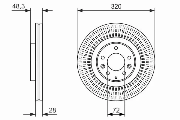 BOSCH TARCZE HAMULCOWE PRZÓD 0 986 479 795 