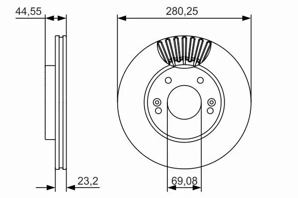 BOSCH TARCZE HAMULCOWE PRZÓD 0 986 479 A12 