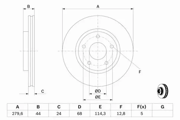 BOSCH TARCZE HAMULCOWE PRZÓD 0 986 479 A28 