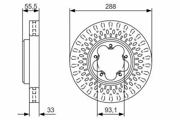 BOSCH TARCZE HAMULCOWE PRZÓD 0 986 479 A49 