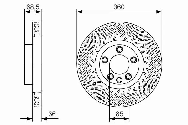 BOSCH TARCZE HAMULCOWE PRZÓD 0 986 479 B12 