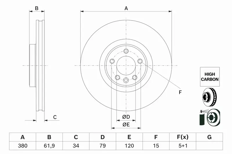 BOSCH TARCZE HAMULCOWE PRZÓD 0 986 479 B18 