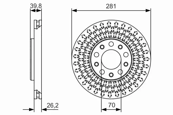 BOSCH TARCZE HAMULCOWE PRZÓD 0 986 479 C42 