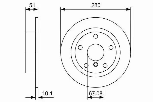 BOSCH TARCZE+KLOCKI TYŁ BMW 2 F45 F46 I3 I01 280MM 