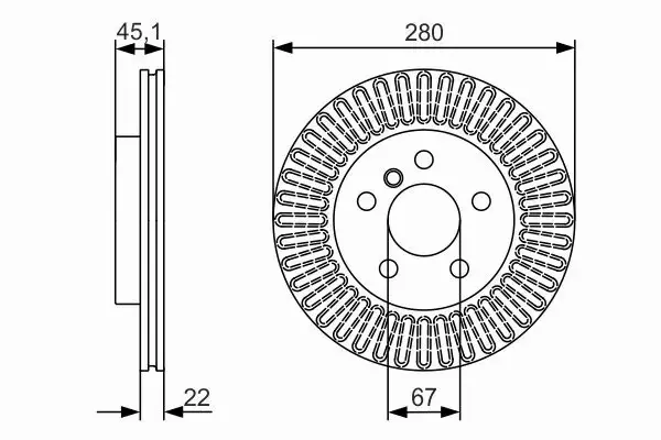 BOSCH TARCZE HAMULCOWE PRZÓD 0 986 479 C97 