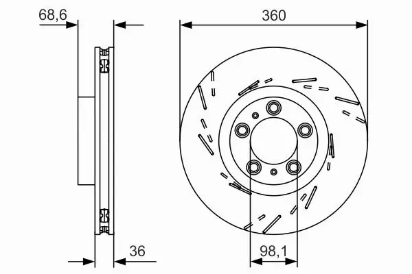 BOSCH TARCZE HAMULCOWE PRZÓD 0 986 479 D22 