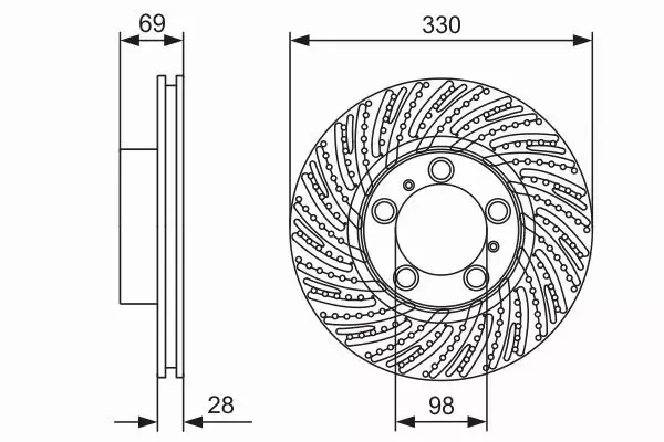 BOSCH TARCZE HAMULCOWE PRZÓD 0 986 479 D24 