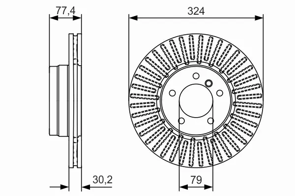 BOSCH TARCZE HAMULCOWE PRZÓD 0 986 479 D39 