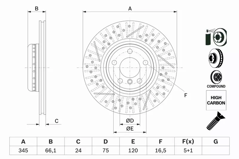 BOSCH TARCZE HAMULCOWE TYŁ 0 986 479 E05 